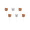  6 Bougies d'anniversaire petits ours bruns et blancs 3 cm, fig. 1 
