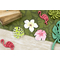  9 Confettis en bois fleurs et feuilles tropicales 3,8 cm, fig. 2 