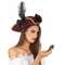  Chapeau de pirate rouge avec plume adulte, fig. 2 
