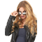  Lunettes noires d'aviateur contour argent adulte, fig. 2 