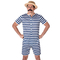 Déguisement Maillot de bain rétro rayé bleu et blanc homme, fig. 2 