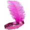  Bandeau Charleston à sequins et plume rose fuschia femme, fig. 1 
