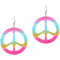  Boucles d'oreilles peace et love multicolores plastique adulte, fig. 1 