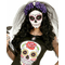  Coiffe fleurs violettes avec tête de mort femme Dia de los muertos, fig. 1 