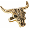  Cowboy Stierkopf-Ring Accessoire für Erwachsene Western goldfarben, fig. 1 