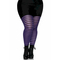  Collants rayés noirs et violets grande taille femme, fig. 1 