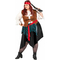 Piraten-Damenkostüm in Übergröße Karnevals-Verkleidung XXL blau-schwarz-braun-rot, fig. 1 