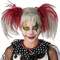  Verrückte Clown-Perücke für Kinder Mädchen-Accessoire Halloween weiss-rot, fig. 1 