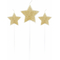  3 Bougies sur pic étoiles paillettes champagne 11 cm, fig. 1 