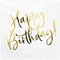  20 weiße und goldene Happy Birthday-Papierservietten, 33 x 33 cm, fig. 1 