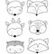  6 Masques à colorier Forêt pour enfant, fig. 1 