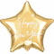  Ballon aluminium étoile dorée Happy New Year 50 cm, fig. 1 