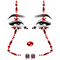  Bijoux pour visage adhésifs clown effrayant, fig. 1 