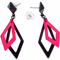  Boucles d'oreilles losange noires et roses femme, fig. 2 