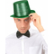  Cappello cilindro in plastica con paillettes verde per Adulto, fig. 3 