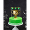  Fußball-Kuchendeko 2-teilig grün-schwarz-goldfarben 15,5-20 cm, fig. 2 