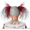  Verrückte Clown-Perücke für Kinder Mädchen-Accessoire Halloween weiss-rot, fig. 4 