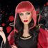  Halloween Perücke 57702 Rot Schwarz, fig. 1 