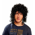  Perruque avec Cheveux Bouclés Noir Rock Star, fig. 1 
