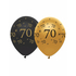  6 Ballons en latex 70 ans noirs et dorés 30 cm, fig. 1 