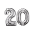  2 palloncini 20 anni in alluminio argento, fig. 1 