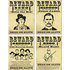  4 Affiches de récompense Bandits américains 48,3 cm, fig. 1 