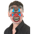  Masque transparent clown effrayant bicolore adulte, fig. 1 