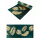 Runner da tavola in velluto verde con foglie dorate 28 cm x 3 m